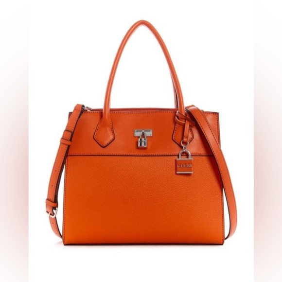 New GUESS Leerá Satchel In Orange - Picture 2 of 8